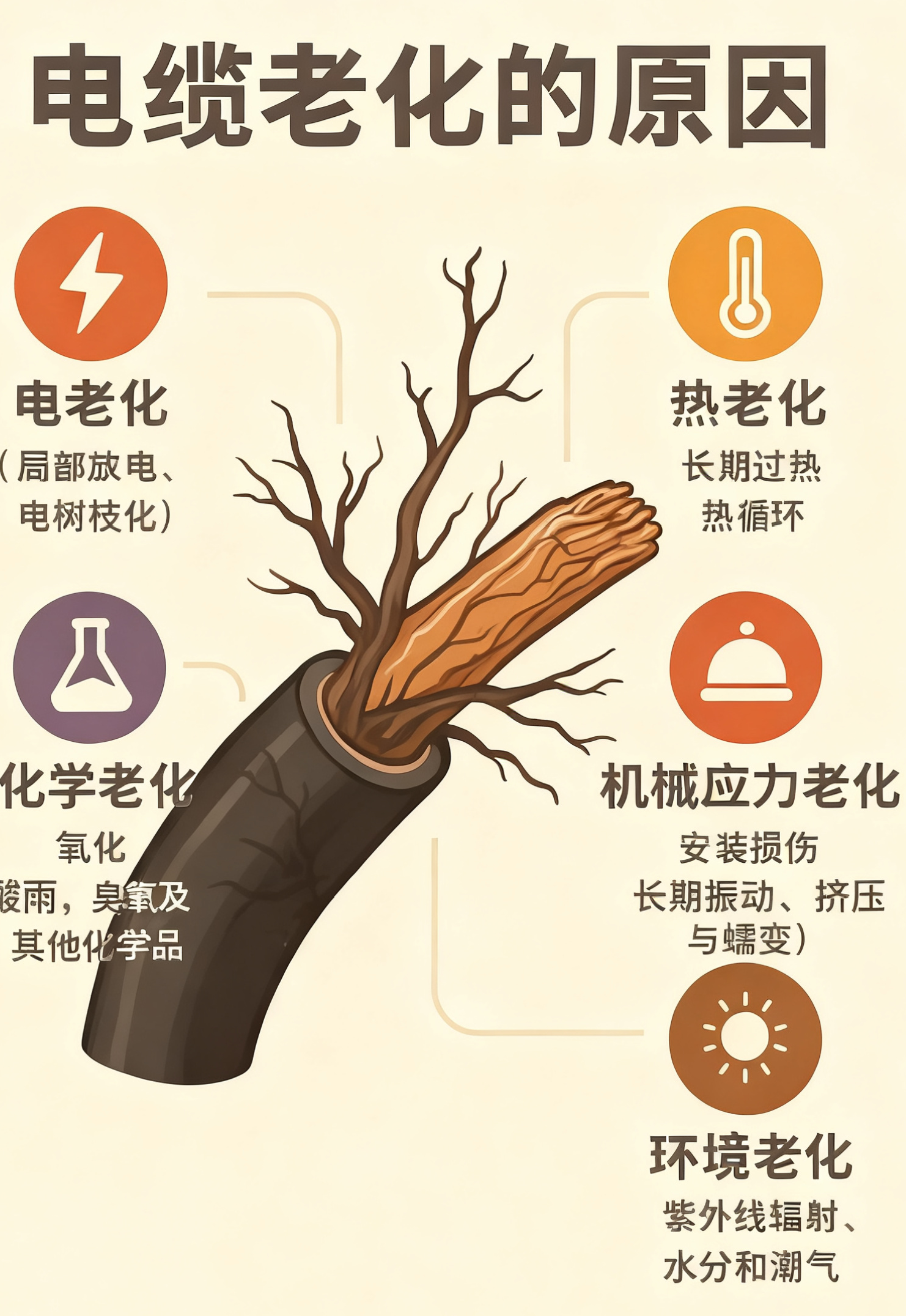 电缆绝缘层为什么会老化？五个最常见的原因